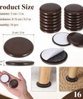 Self Adhesive Furniture Sliders For Carpet And Hardwood Floors 2 Inch Diameter Peel And Stick Floor Savers 16 Pack shown with details.