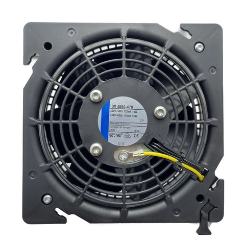 DV4650-470 Cabinet Cooling Fan 230V 50Hz Axial Airflow Fan 119Mm Blade 19W 0.12A front view with label