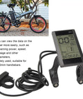 22.2mm LCD Cycling Computer For E Bikes Multifunctional Display Meter With Speedometer Odometer Battery Voltage Monitor And Mod Kit Compatible With 24V 36V And 48V Systems