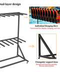 Hardcore Heavy Duty Metal Life Jacket Storage Rack With 20 Individual Slots showcasing dual-layer design and triangular support base.