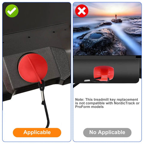 Red Magnetic Treadmill Safety Key, Universal Round Key Replacement for Most Treadmills, Quick Magnetic Emergency Stop, Not Compatible With NordicTrack Or ProForm.