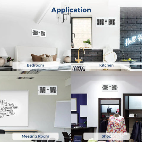 Room To Room Air Transfer Fan With Two Way Reversible Through Wall Ventilation 300 CFM Dual Fans in bedroom, kitchen, meeting room, shop