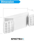 12 Pack Commercial LED Emergency Light With Dual Heads Hardwired Battery Backup For Power Outages showing dimensions 10.08" x 3.5" x 3.74".
