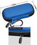 Hard Travel Case For KardiaMobile EKG Monitors 1 Lead 6L 6L Max with carabiner clip, blue EVA shell, and anti-shock foam