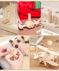 250 Piece Fluted Wood Dowels Set In 1/4 Inch, 5/16 Inch, And 3/8 Inch Sizes used in various crafts and woodworking projects