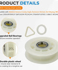 Detailed view of 279640 Maytag idler pulley with ball bearings for Whirlpool, Maytag, Kenmore dryer repair kits.