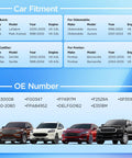 Chart showing car fitment details and OE numbers for Plug And Play Electric Fuel Pump Module Assembly Direct Fit Replacement.