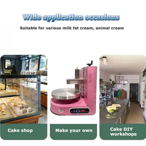 Portable Adjustable Cake Icing Machine With Automatic Decorating Smooth Coating And Scraping Tool For 4 To 12 Inch Cakes In Cake Shop