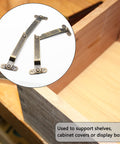 Heavy Duty Antique Brass Lid Support Hinge Pair With Pro Level Mounting Hardware For Retractable Cabinet Doors and Furniture Makeover, showing hinges supporting a wooden box.