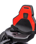 Close-up of adjustable seat on Kid Pedal Go Kart For Outdoors With Adjustable 4 Position Seat Swing Axle Handbrake And Non Slip EVA Wheels Ride On Toy For Boys And Girls Ages 3 To 8 Red