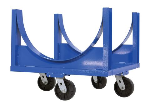 Heavy Duty Steel Workhorse Cradle For Moving And Storing Pipes Channel Bar Stock Barrels Or Drums 4000 Lb Capacity Blue Powder Coated Finish