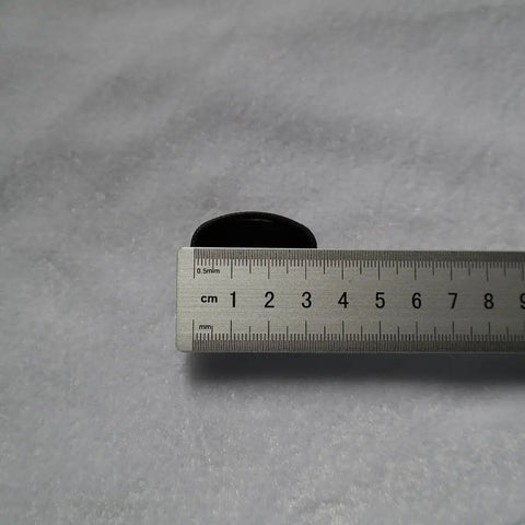 Iron Fuchi Kashira Set For Samurai Swords Koshirae Tsuka Ferrule End Cap with ruler showing 3.8cm length.