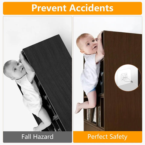 No Drill Metal Wall Anchors Bombproof Furniture Brackets For Baby Proofing And Locker Setup With Hella Strong Clear Tape Mount 10 Pack secure furniture prevention.