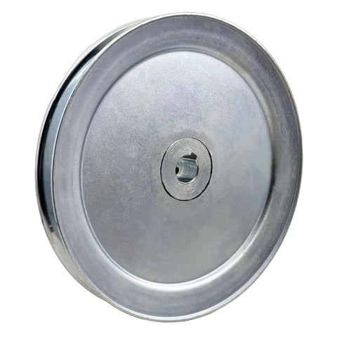 Single Groove 7 Inch V Belt Pulley For Motors Five Eighths Inch Bore Carbon Steel Zinc Plated Tough As Nails Built To Last For A B 5L 4L V Belts With Keyseat And Hardware