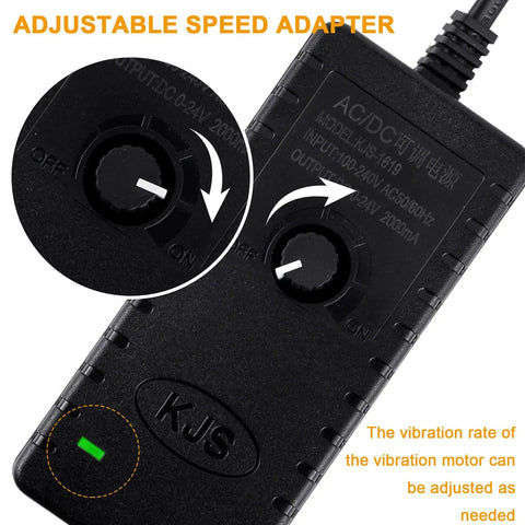 DC 24V Beefy Vibration Motor 3800 RPM With Adjustable Speed Adapter detail shown