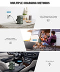 T200 Portable Power Station 240W Green for camping, charging in car, home, and with solar panel near RV