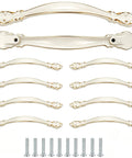 White Vintage Cabinet Pulls 10 Pack With 3.8 Inch Center Hole Spacing For Cabinets And Drawers Premium Aluminum Alloy Handles