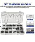 Pro Grade Spring Steel Retaining Rings Kit With 18 Sizes E And C Clips Black Phosphated Anti Rust For Fast Swaps In Shaft Holes And Easy Reassembly In Industrial Electronics Repair, organized case
