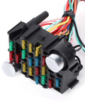 12V Universal Fuse Harness Kit With 21 Circuit Color Coded Wires For Cars Trucks RVs And Motorhomes, prewired fuse block.