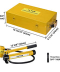 Heavy Duty Hydraulic Knockout Punch Kit 10 Ton With 6 Die Sets For 1/2 To 2 Inch Conduit yellow case and components