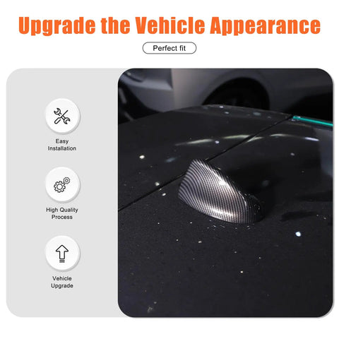 Shark Fin Antenna Cover Cap For Alfa Romeo Giulia Stelvio, Slick Carbon Fiber Pattern Exterior Car Decor, Premium ABS Material