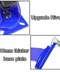 Heavy Duty Swivel Caster Wheel With Puncture Proof Rubber Treads And Quiet Ball Bearings Moves Heavy Loads Dead Easy Runs Silently And Rolls Smoother Than Butter Built Like A Tank With Stainless Steel Mounting Bolts Pack Of One, close-up of upgraded rivets and 10mm thicker base plate