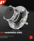 Rear Wheel Bearing And Hub Assembly Set For Mazda 3 2004 2008 Non ABS 5 Lug Models Dual Pack High Load Capacity For A Smooth Ride Easy Install Wheel Hub Replacement Kit, close-up view of high hardness steel