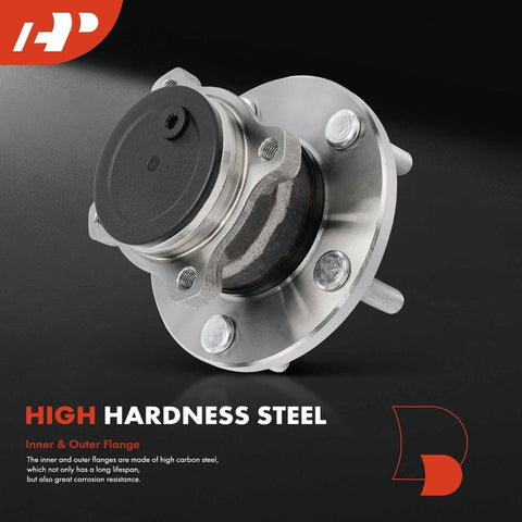 Rear Wheel Bearing And Hub Assembly Set For Mazda 3 2004 2008 Non ABS 5 Lug Models Dual Pack High Load Capacity For A Smooth Ride Easy Install Wheel Hub Replacement Kit, close-up view of high hardness steel