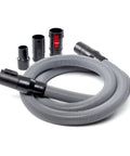 Pro Grade Wet Dry Vacuum Hose Attachment Kit 1.875 Inch Diameter Locking Hose with Adapters Industrial Grade Shop Accessory