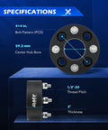 4x4 Wheel Spacers For Golf Carts Set Of 4, 2 Inch Spacers Compatible With EZGO Club Car ATVs shown with specifications