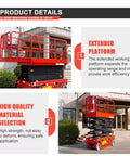 Heavy Duty Electric Hydraulic Lift Platform For Warehouse Vertical Cargo Transfer And Seamless Operation Engineered For Logistics Facilities With Rock Solid High Reach Equipment Handling Built Tough For Daily Grind in an outdoor setting, showing the extended platform.