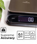Beast Mode Precise Waterproof Digital Kitchen Scale With 0.1g Accuracy, 11lb Capacity, close-up LED display view