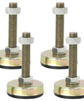 Heavy Duty Carbon Steel Leveling Feet 4 Pack Adjustable Non Slip Base Glides with threaded screws for table support.