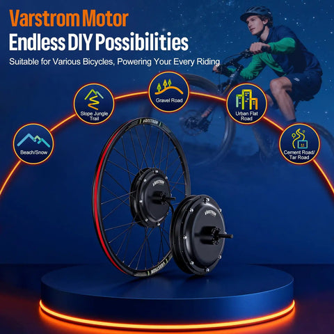 48V 1000W Front And Rear Hub Motor Ebike Conversion Kit With Display Optional Battery For 26 27.5 28 29 And 700C Wheels Built Tough And Ready To Hustle Your Daily Ride