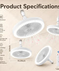 Ceiling Fan With Light And Remote, 2800 Lumens LED Light Bulb Fan, Screw In E26/E27 Small Ceiling Fan With Light, 3 Speeds, Timer