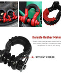 10 Piece D Ring Shackle Isolators And Washers Kit For Three Quarters Inch Rubber Towing Shackle Covers, black and red