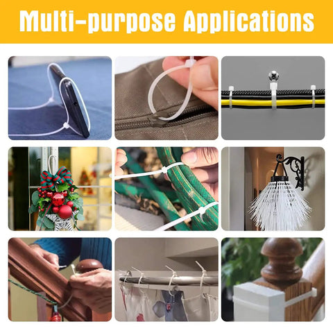 Tough As Nails 12 Inch White Zip Ties Mega Pack 1000 Count Outdoor UV Resistant Nylon Cable Ties Self Locking For Commercial Garden Home Use