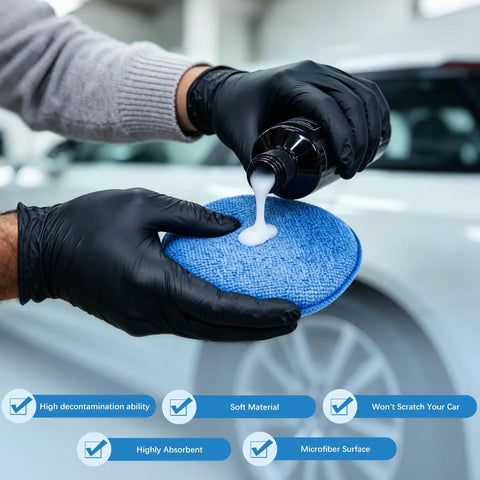 18 Pack 5 Inch Car Wax Applicator Pads Set Foam Microfiber Buffing Pads for car detailing, waxing, and polishing.