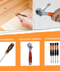 45 Piece Handy Home Repair Tool Kit For DIY Projects In A Portable Plastic Toolbox Includes Hand Saw Wrench Hammer Screwdrivers And Essential Household Tools For Office Dorm Outdoor Work And Quick Fixes
