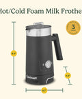 Hot And Cold Foam Milk Frother For Coffee And Cafe Style Drinks Like Lattes Cappuccinos Macchiatos And Hot Chocolate With Stainless Steel Nonstick Milk Tank And Cool Touch Exterior