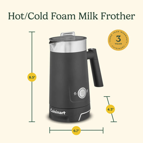 Hot And Cold Foam Milk Frother For Coffee And Cafe Style Drinks Like Lattes Cappuccinos Macchiatos And Hot Chocolate With Stainless Steel Nonstick Milk Tank And Cool Touch Exterior