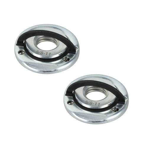 Rock Solid Heavy Duty Quick Release Lock Nuts 5/8-11 Thread Fits Angle Grinders With 1 75 Inch Flange Premium Steel Double Pack shown from above.