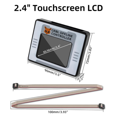 Offline CNC Controller With Touchscreen LCD For Masuter Pro And Masuter 3 GRBL Control Module dimensions and cable detail