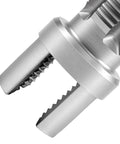 Close-up of the dual function head from the Top Rated 6 Piece Pipe Threading Tool Kit For Pvc, showing serrated cutting edges.