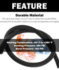 Hella Tough Two Piece Brake Booster Vacuum Hose Kit 11 32 X 36 Inch 300 Psi Soft Rubber Brake Line, showcasing durable EPDM material.