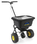 Spyker P20 5010 50 Pound Capacity Broadcast Spreader with powder coated frame and screen cover, ready for yard work