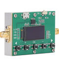 Side view of Programmable RF Attenuator Module With 6GHz Range, Digital Attenuation, OLED Display showing controls and connectors