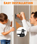 Two Pack 90 Degree Barn Door Lock Latches Matte Black Stainless Steel Security Flip Gate Latches installation