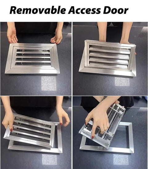 Rock Solid Performance With 36 By 42 Inch Three Forty Stainless Steel Vented Access Panel Hinged Drywall Inspection Door with shutters.