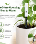 Easy Soil Moisture Meter For Indoor And Outdoor Plants, 3 Color Light Indicator, One Button Soil Tester Probe For Houseplants, Succulents, Garden, Potted Plants, Quick Read For A Healthy Green Thumb in white potted plant